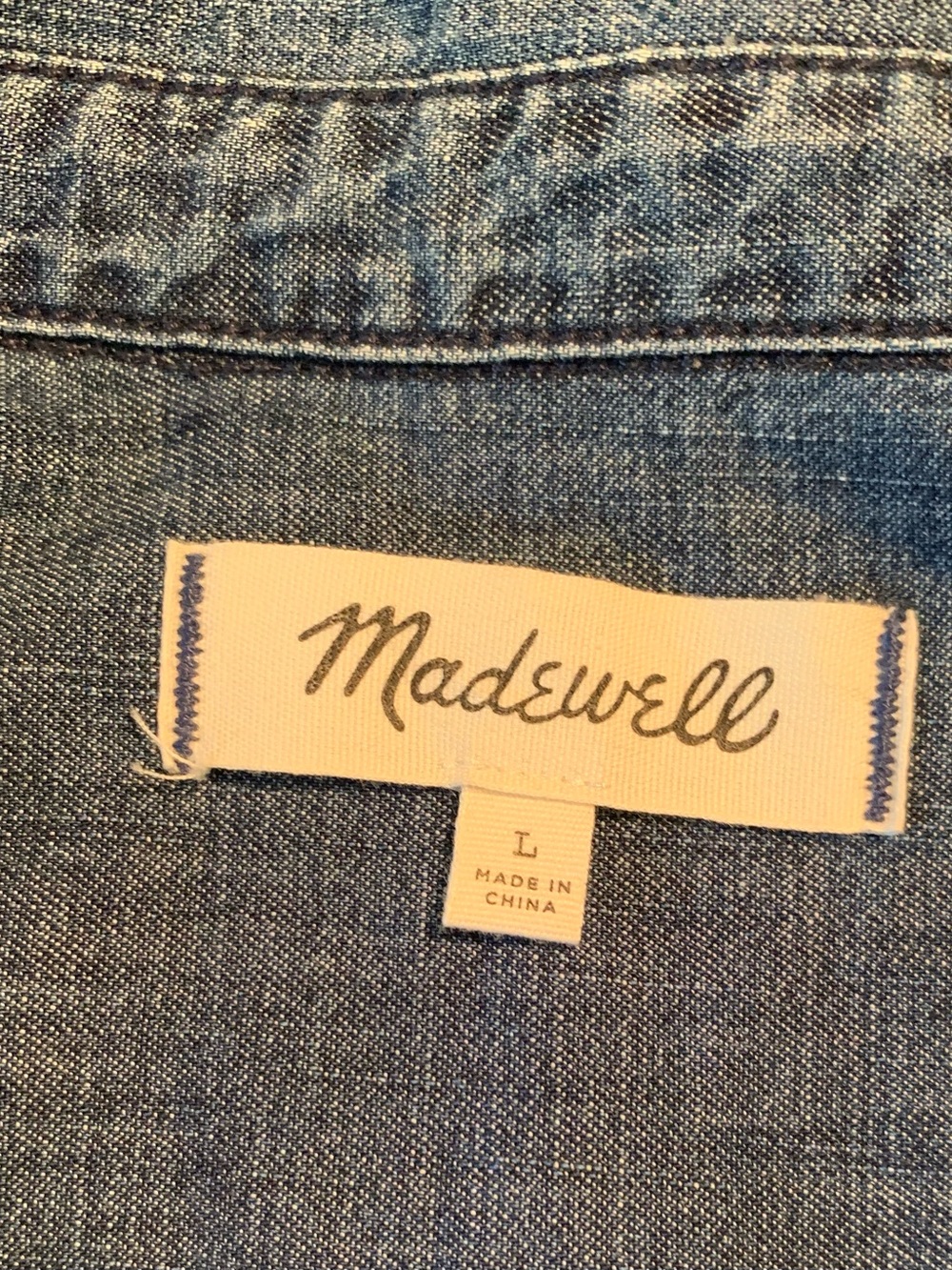 Madewell Light Blue Chambray Dress, size L - Picture 3 of 8